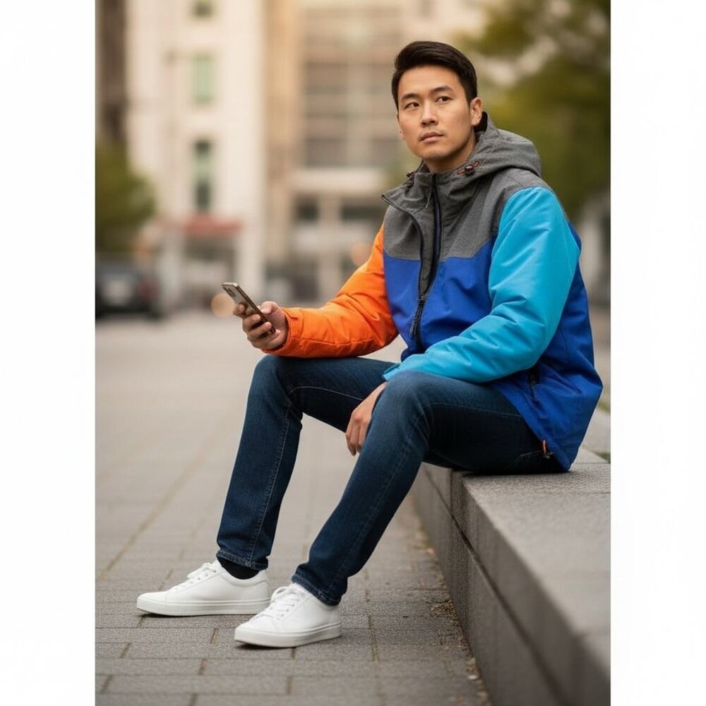 AMERICAN EAGLE Men’s Medium Full Zip Rain Jacket